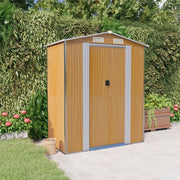 Garden shed 192x108x223 cm galvanized steel light brown