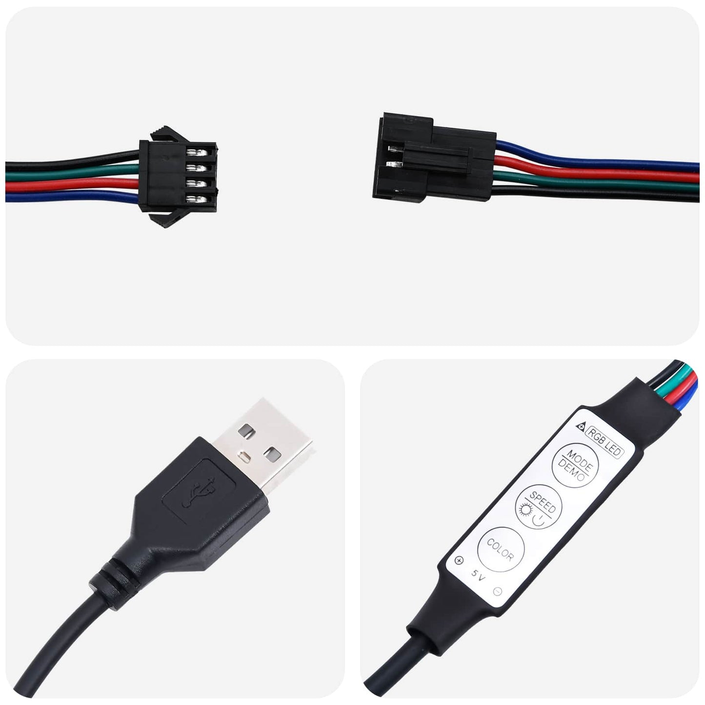 LED-strip met LED-stripverlichting Zwart 180 cm SMD5050