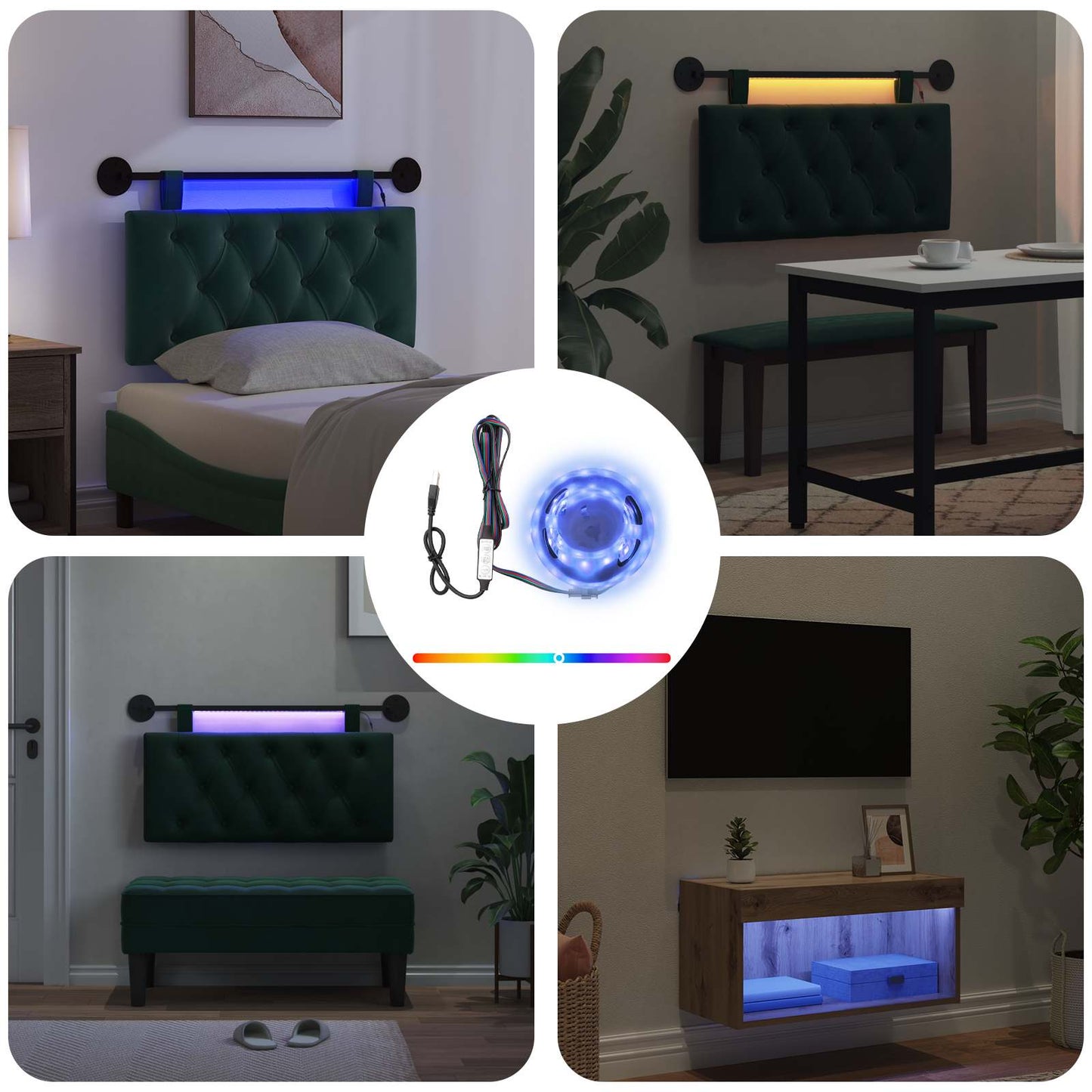 LED-strip met LED-stripverlichting Zwart 180 cm SMD5050