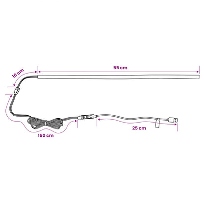 LED-strip met LED-stripverlichting Zwart 180 cm SMD5050