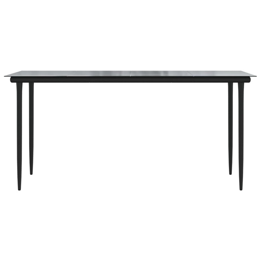 Tuintafel Staal En Gehard Glas Zwart 160 x 80 x 74 cm