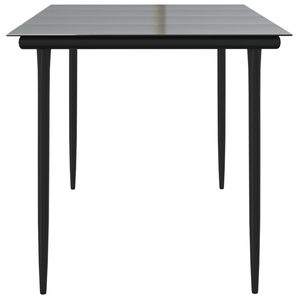 Tuintafel Staal En Gehard Glas Zwart 160 x 80 x 74 cm