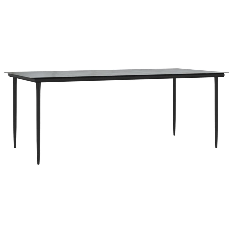 Tuintafel 200X100X74Cm Staal En Gehard Glas Zwart