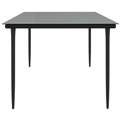 Tuintafel 200X100X74Cm Staal En Gehard Glas Zwart