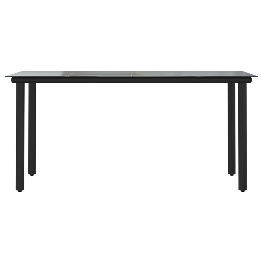 Tuintafel Staal En Gehard Glas Zwart 160 x 80 x 74 cm