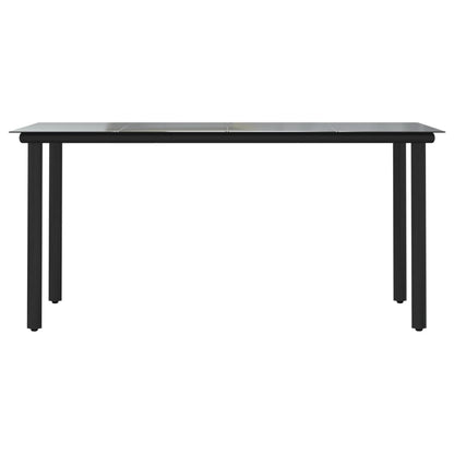 Tuintafel Staal En Gehard Glas Zwart 160 x 80 x 74 cm