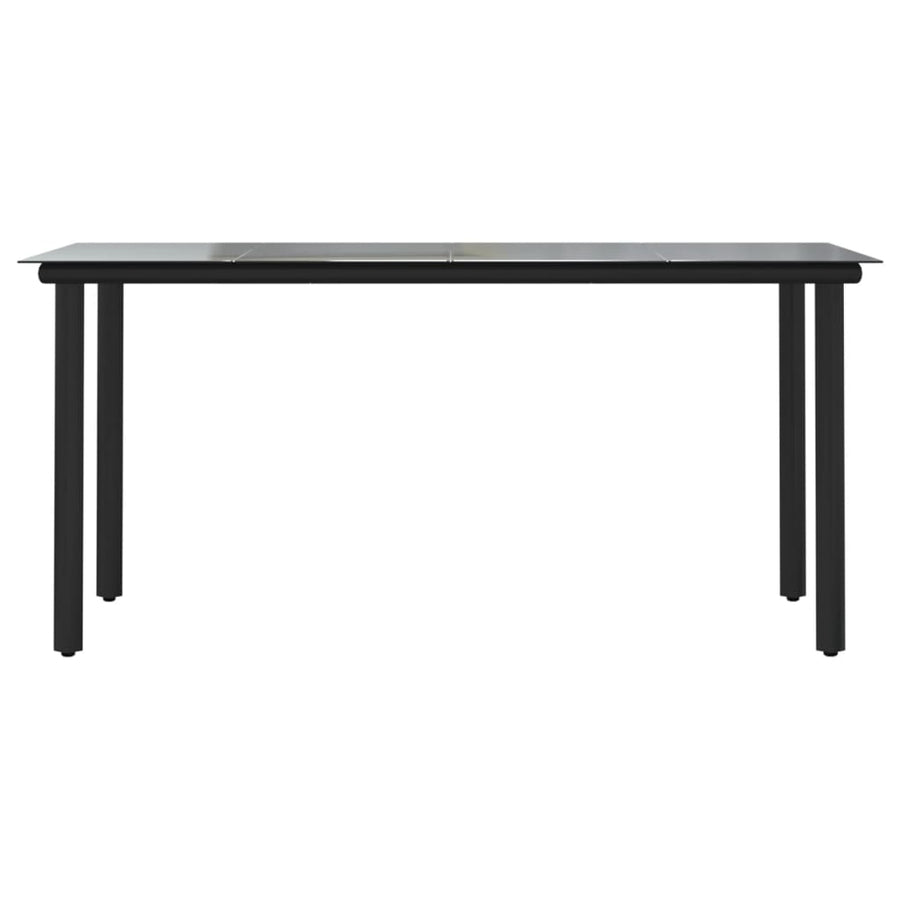 Tuintafel Staal En Gehard Glas Zwart 160 x 80 x 74 cm