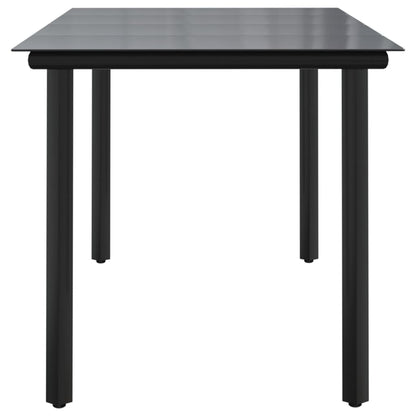 Tuintafel Staal En Gehard Glas Zwart 160 x 80 x 74 cm