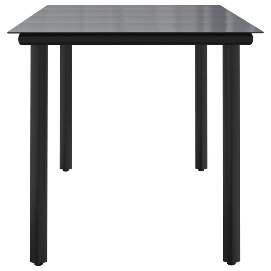 Tuintafel Staal En Gehard Glas Zwart 160 x 80 x 74 cm