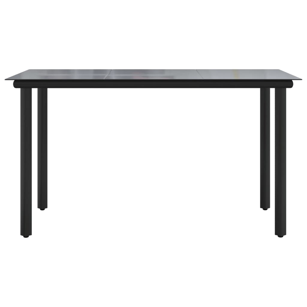 Tuintafel 200X100X74Cm Staal En Gehard Glas Zwart