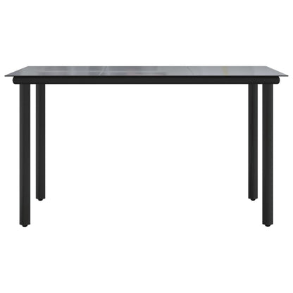 Tuintafel 200X100X74Cm Staal En Gehard Glas Zwart