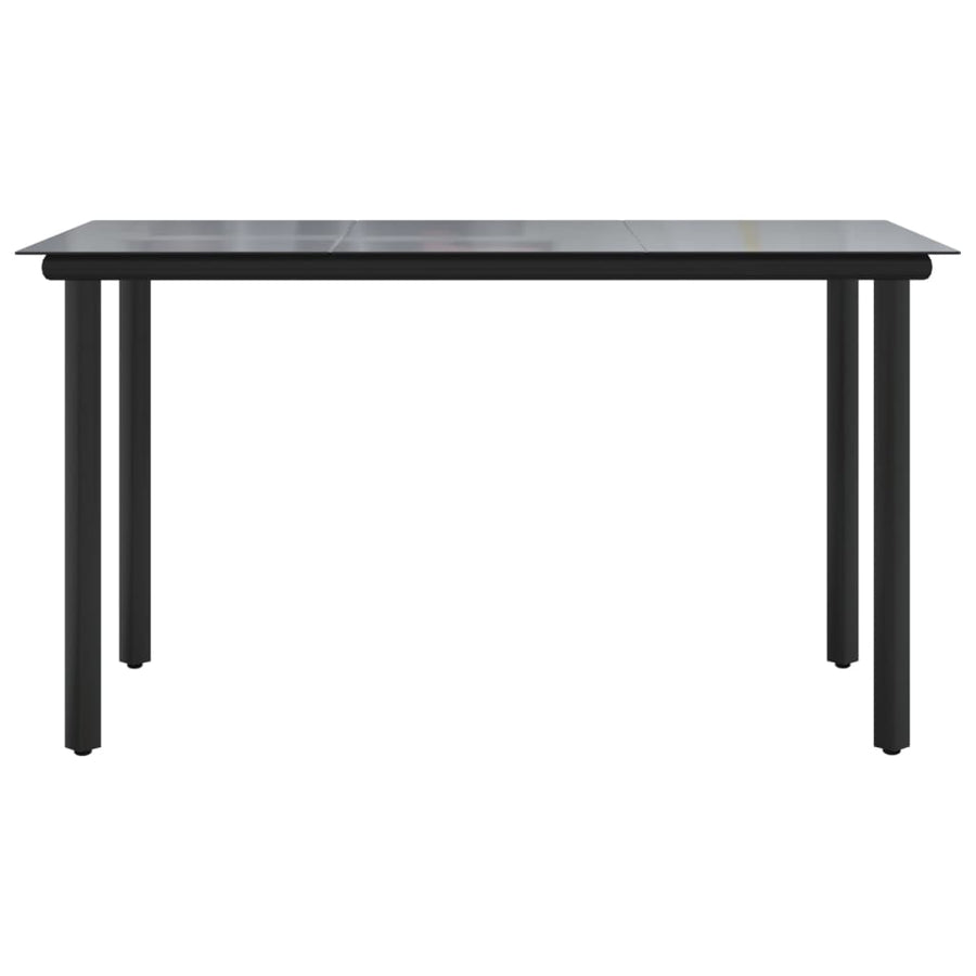 Tuintafel 200X100X74Cm Staal En Gehard Glas Zwart