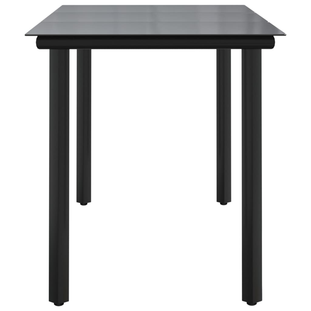 Tuintafel 200X100X74Cm Staal En Gehard Glas Zwart