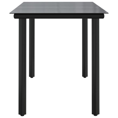 Tuintafel 200X100X74Cm Staal En Gehard Glas Zwart