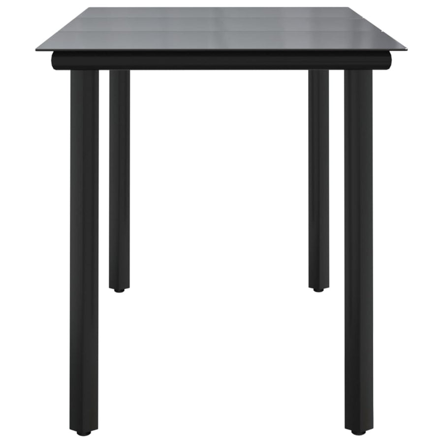 Tuintafel 200X100X74Cm Staal En Gehard Glas Zwart