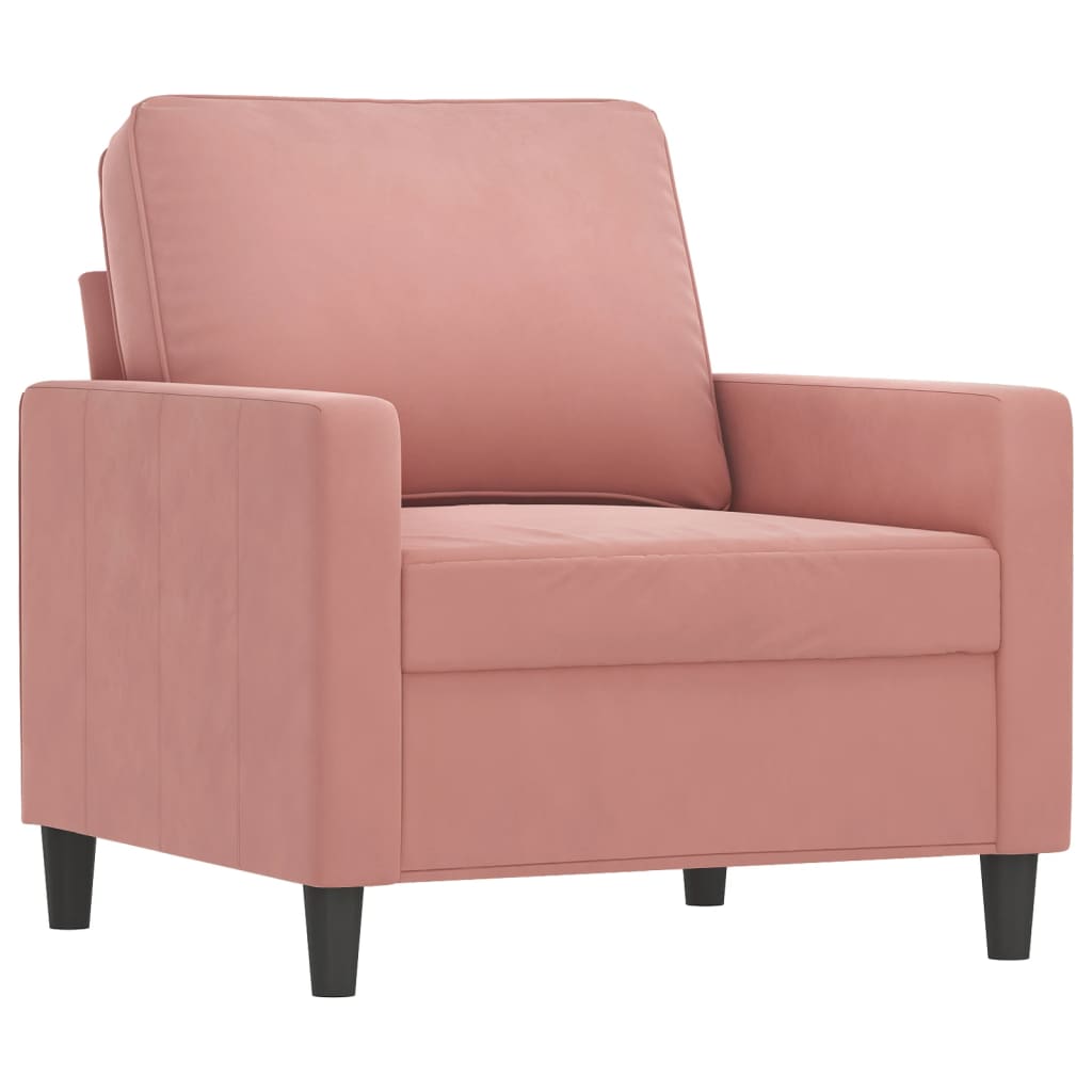 Fauteuil 60 cm fluweel roze