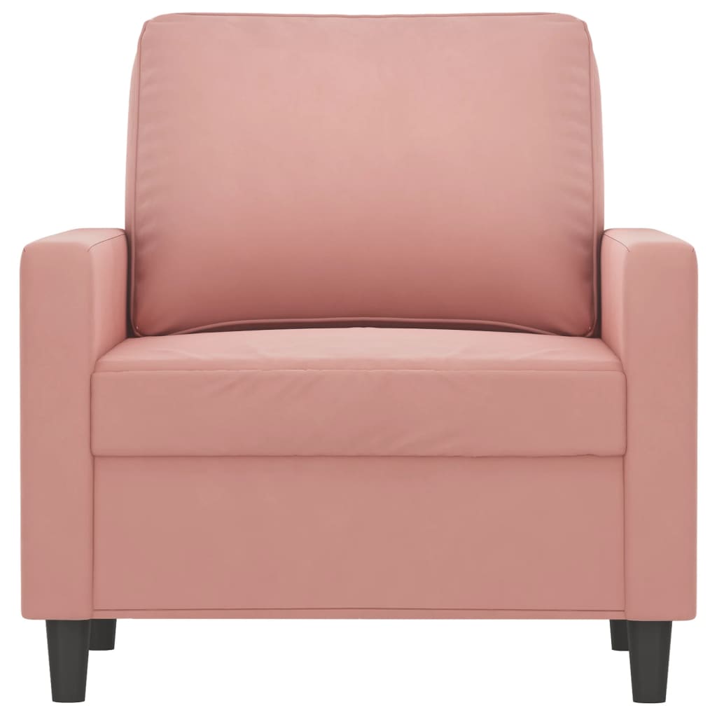 Fauteuil 60 cm fluweel roze