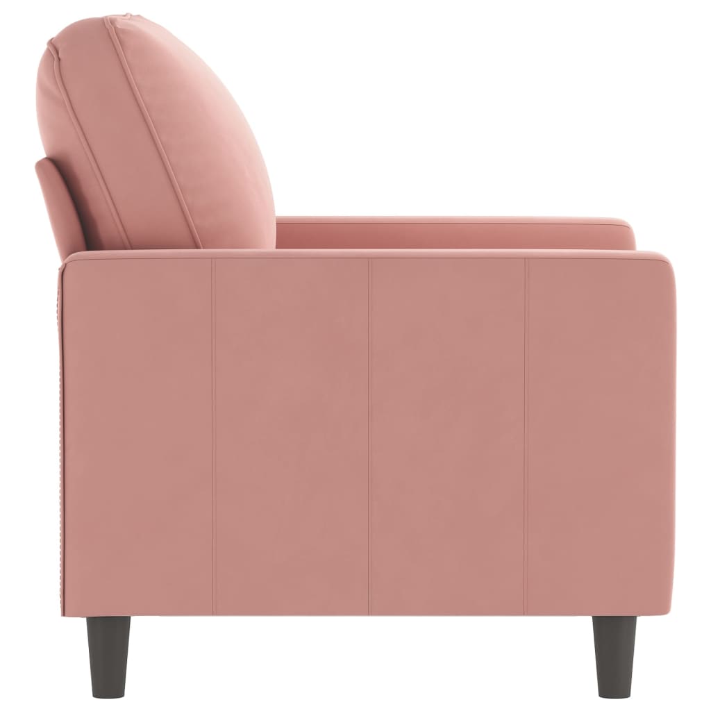 Fauteuil 60 cm fluweel roze