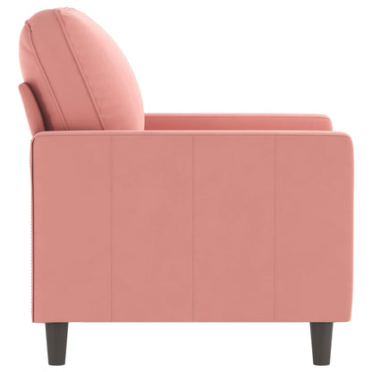 Fauteuil 60 cm fluweel roze