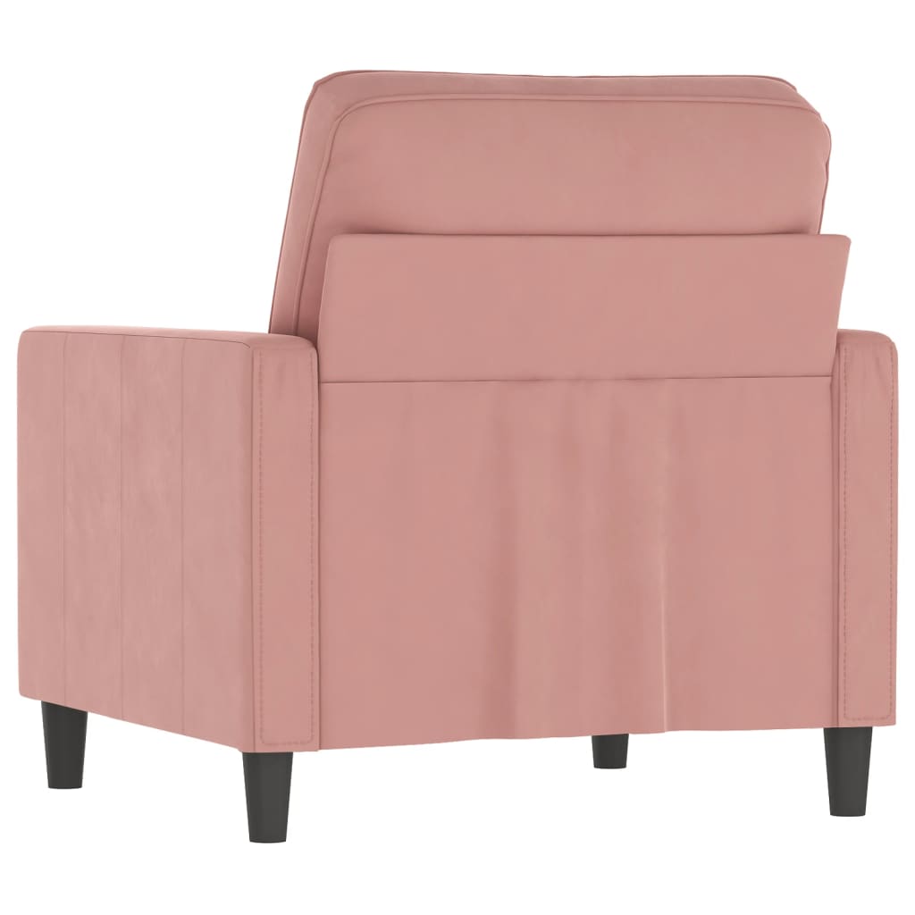 Fauteuil 60 cm fluweel roze