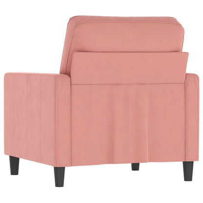 Fauteuil 60 cm fluweel roze