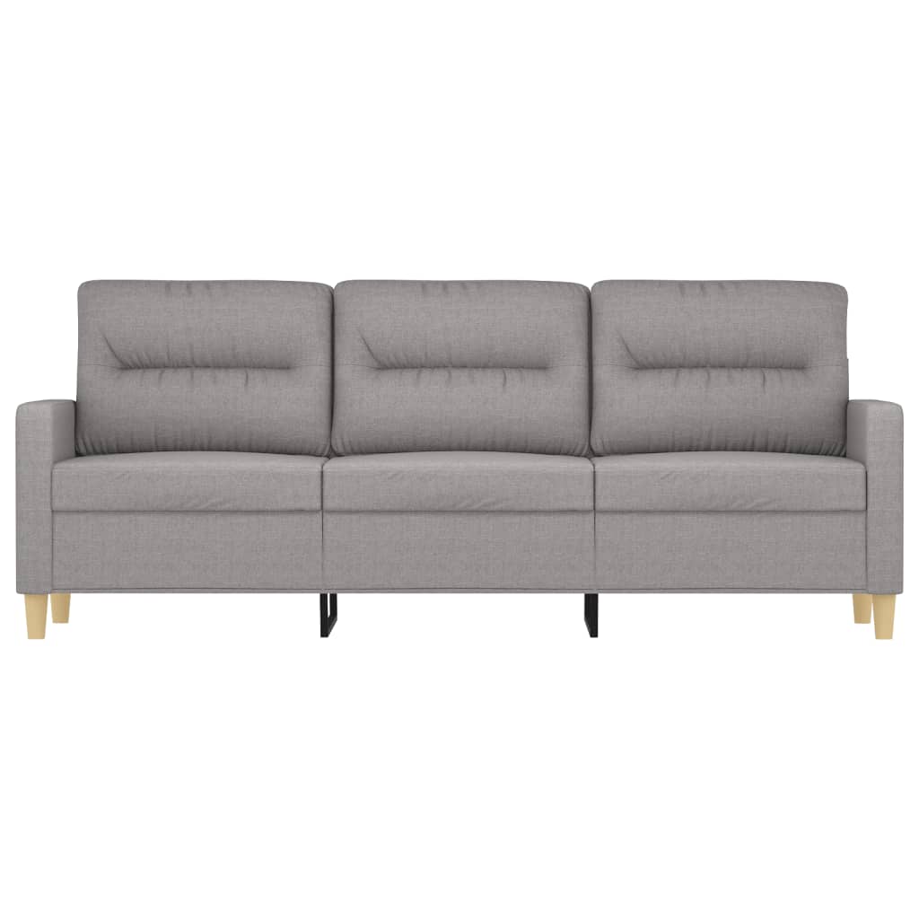 Driezitsbank 180 cm stof lichtgrijs