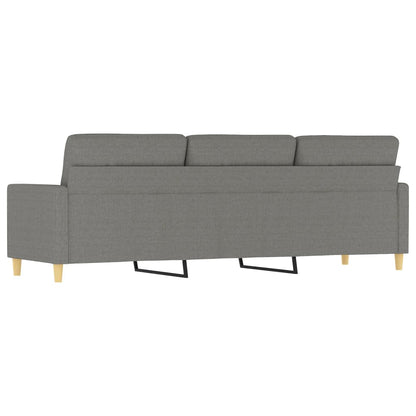 Driezitsbank 210 cm stof donkergrijs