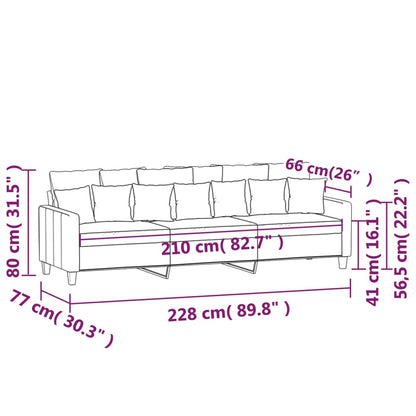 Driezitsbank Stof 210 cm