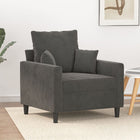 Fauteuil 60 Cm Fluweel Donkergrijs 78 x 77 x 80 cm