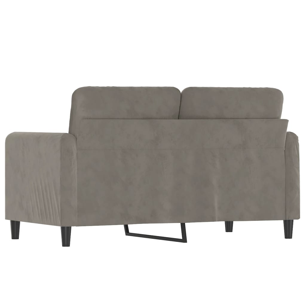 Tweezitsbank 120 cm fluweel lichtgrijs