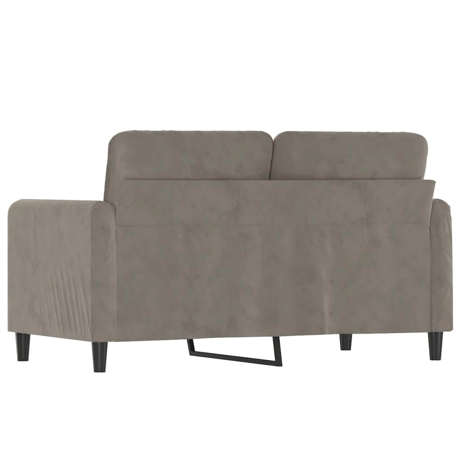 Tweezitsbank 120 cm fluweel lichtgrijs