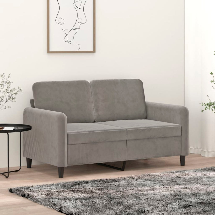 Tweezitsbank 120 cm fluweel lichtgrijs