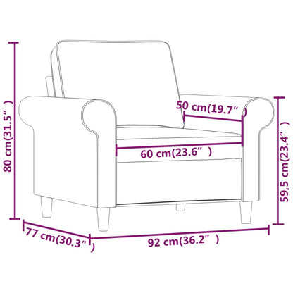 Fauteuil 60 cm stof lichtgrijs