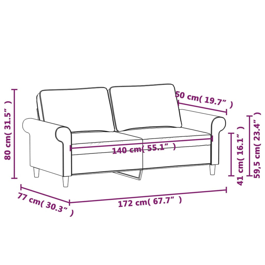 Tweezitsbank Stof 140 cm