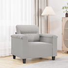 Fauteuil 60 Cm Microvezelstof 90 x 77 x 80 cm Lichtgrijs