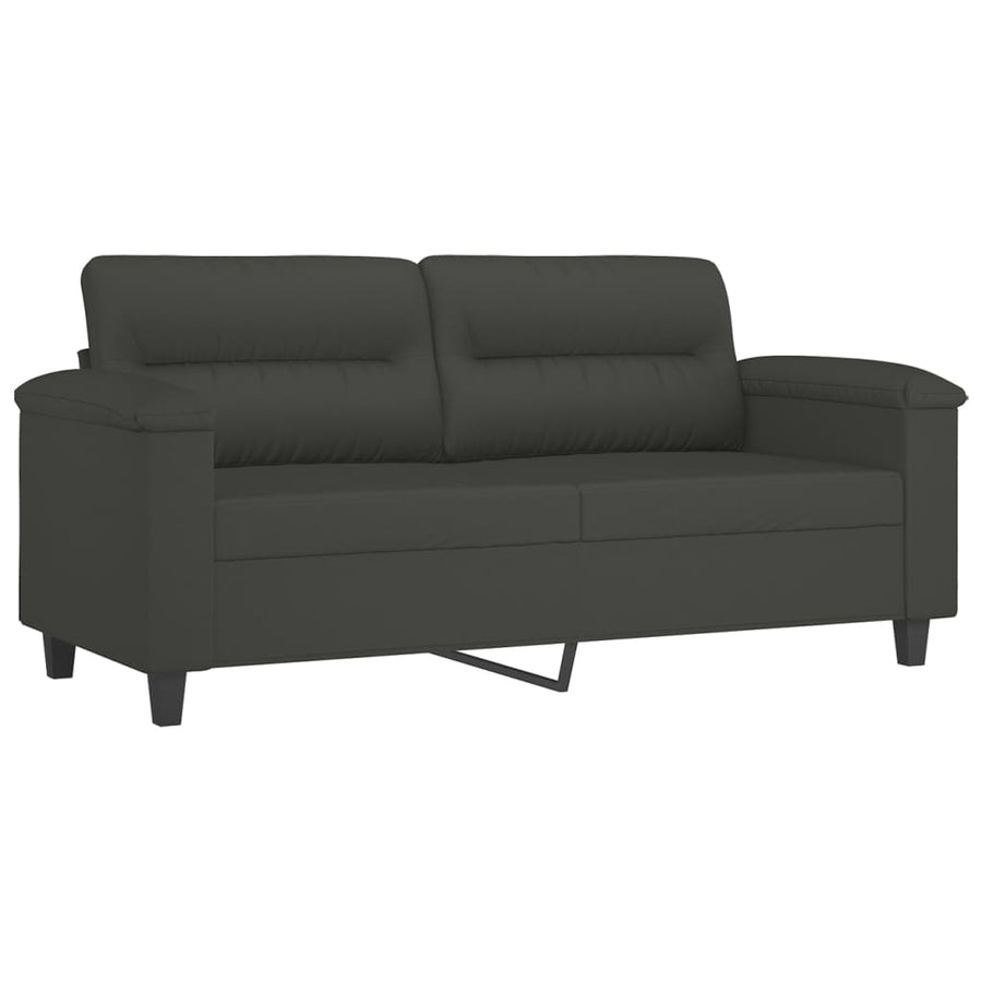 Tweezitsbank 140 cm microvezelstof donkergrijs