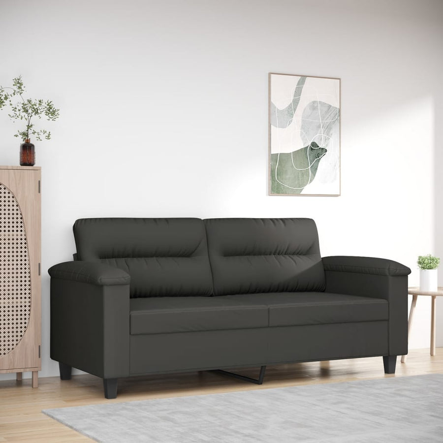 Tweezitsbank 140 cm microvezelstof donkergrijs