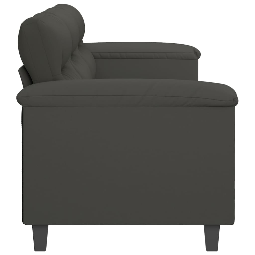Driezitsbank 210 cm microvezelstof donkergrijs