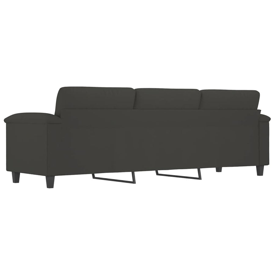 Driezitsbank 210 cm microvezelstof donkergrijs
