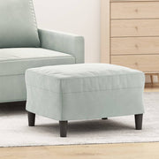 Footstool 60x50x41 cm faux leather light grey