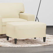 Footstool 70x55x41 cm faux leather cream