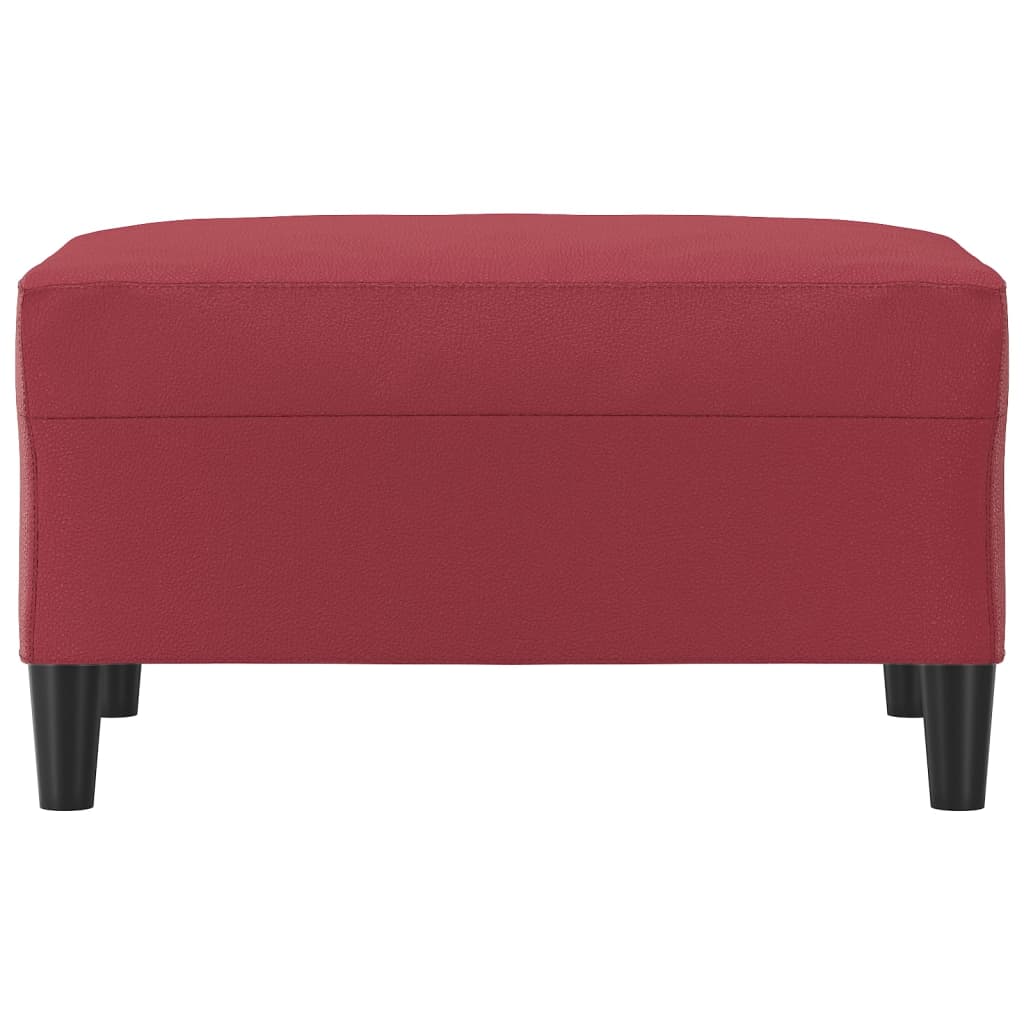 Voetenbank 70X55X41 Cm Kunstleer Wijnrood