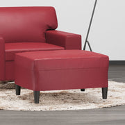 Ottoman 70x55x41 cm faux leather wine red