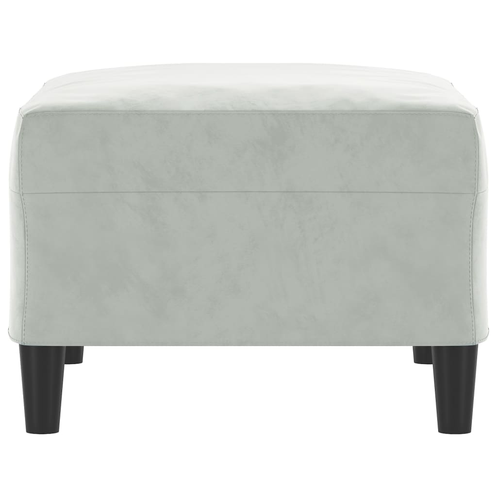 Voetenbank 70X55X41 Cm Fluweel Lichtgrijs