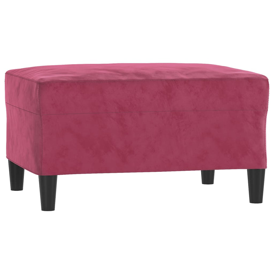 Voetenbank Fluweel 70 x 55 x 41 cm Wijnrood