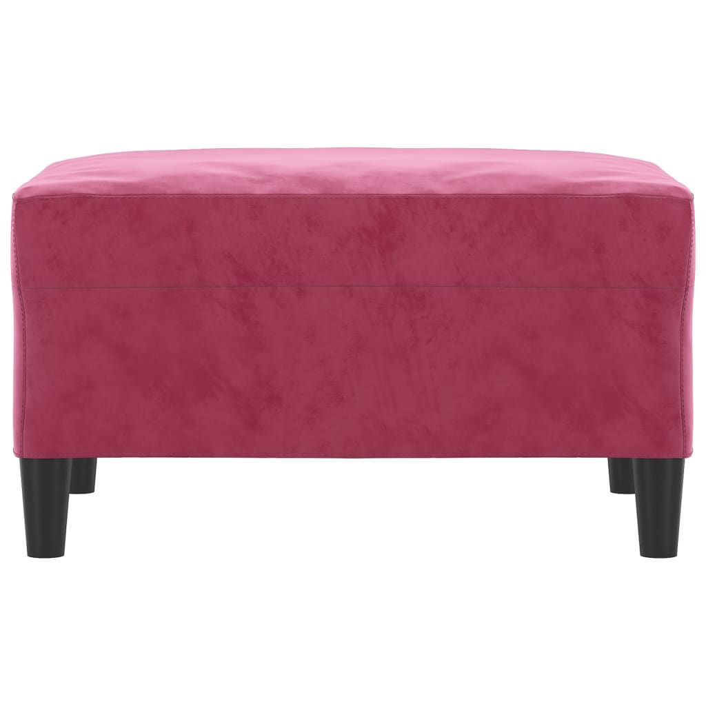 Voetenbank Fluweel 70 x 55 x 41 cm Wijnrood