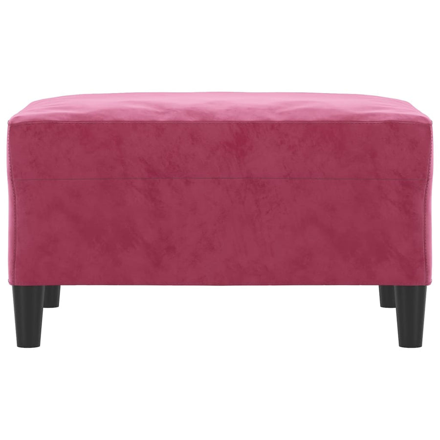 Voetenbank Fluweel 70 x 55 x 41 cm Wijnrood