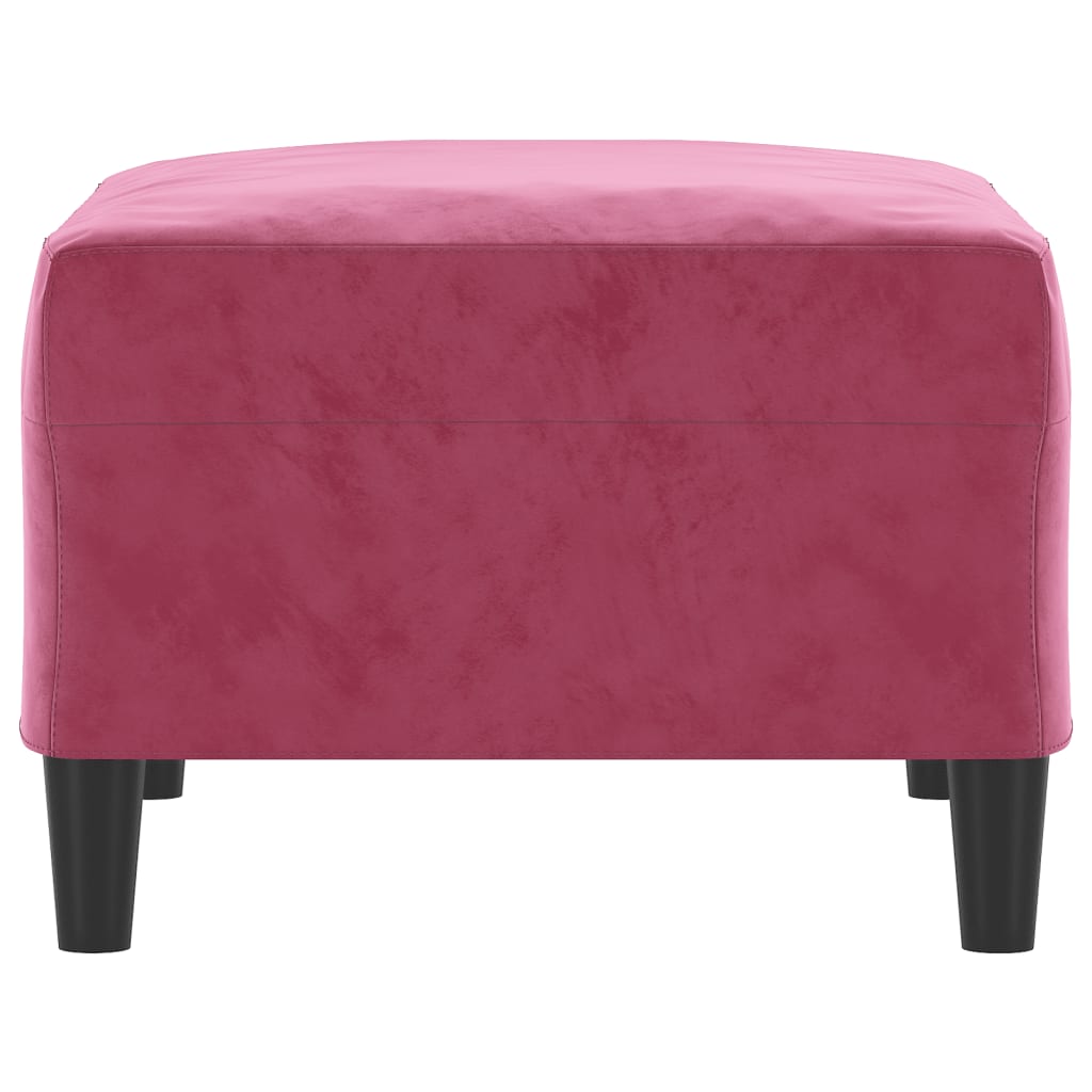 Voetenbank Fluweel 70 x 55 x 41 cm Wijnrood