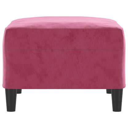Voetenbank Fluweel 70 x 55 x 41 cm Wijnrood