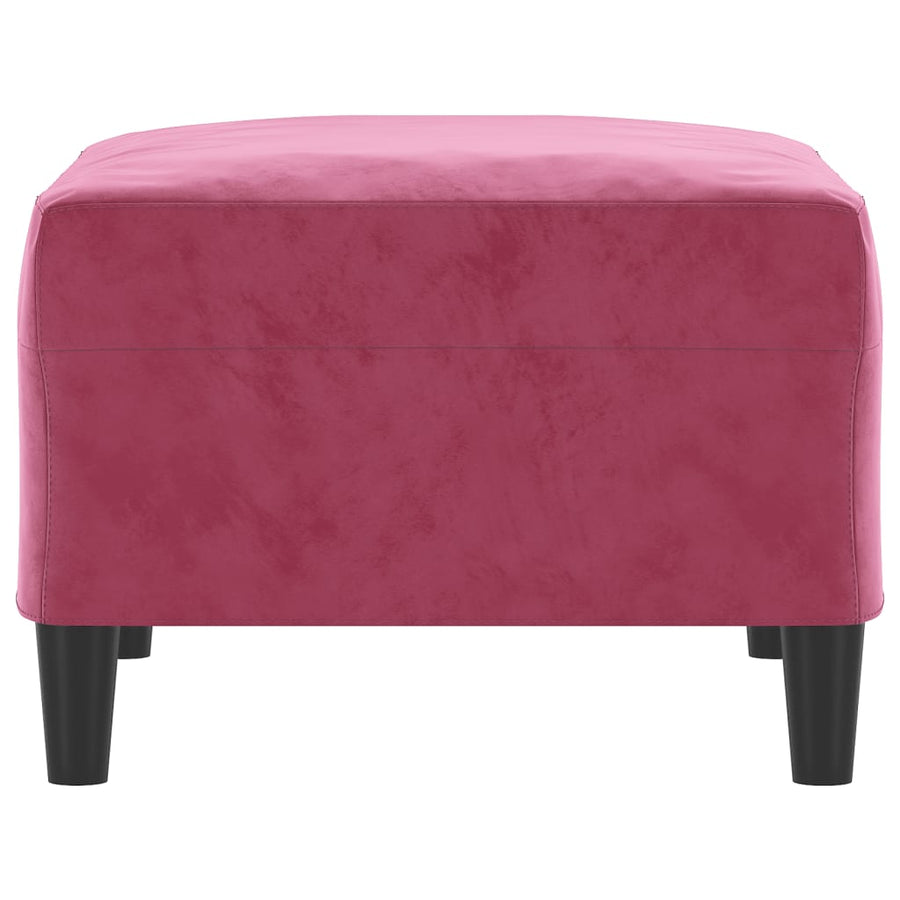 Voetenbank Fluweel 70 x 55 x 41 cm Wijnrood